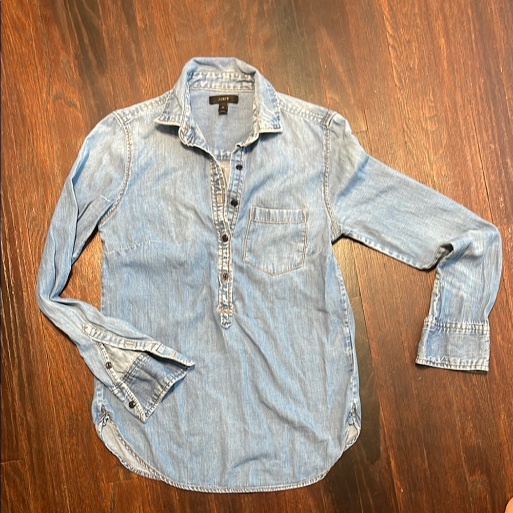 J. Crew Casual Denim Pullover Button Down Shirt